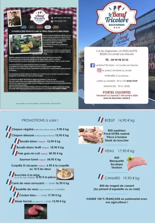 PORTES OUVERTES 6 & 7 DÉCEMBRE 2024, PROMOS de folie !, La Londe-les-Maures, Le Boucher Varois