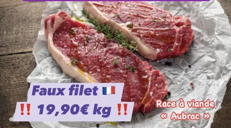 FAUX FILET - origine France - vers Hyères , La Londe-les-Maures, Le Boucher Varois