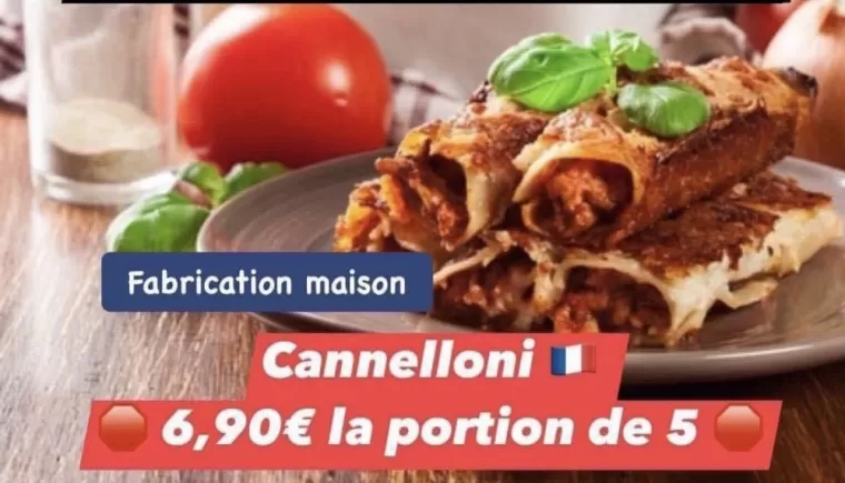 CANNELLONI au bœuf - origine France - à La Londe Les Maures, La Londe-les-Maures, Le Boucher Varois