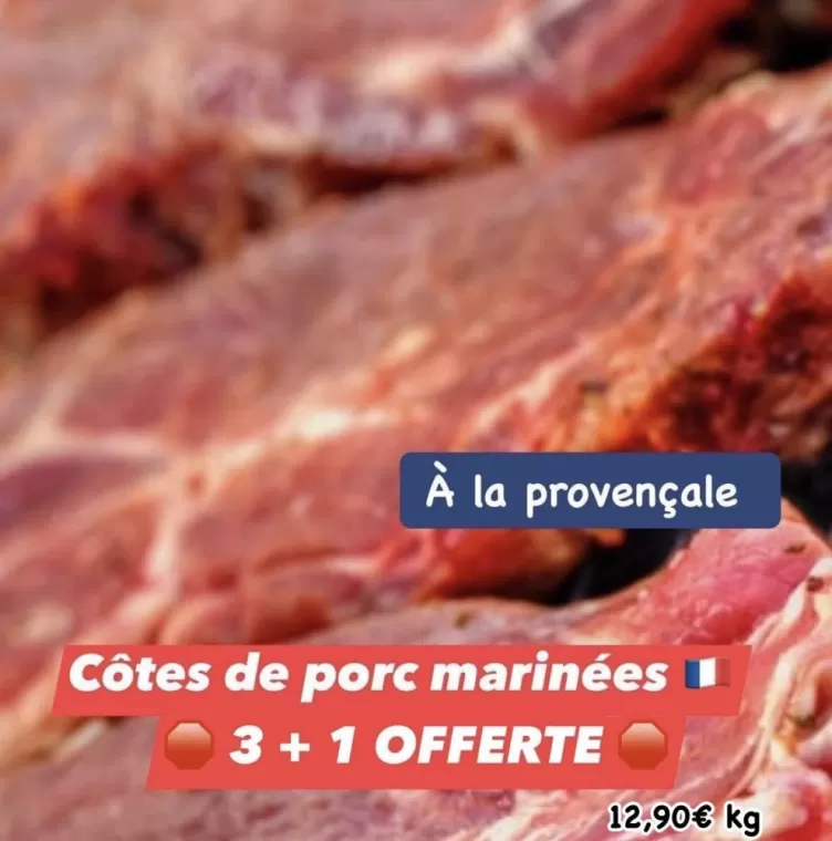 CÔTES de PORC MARINÉES - origine France - à La Londe Les Maures , La Londe-les-Maures, Le Boucher Varois