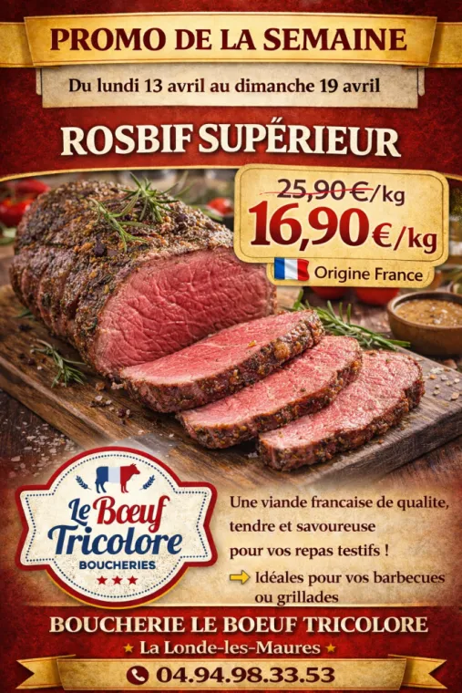 ROSBIF SUPÉRIEUR - origine France - vers Bormes les mimosas, La Londe-les-Maures, Le Boucher Varois