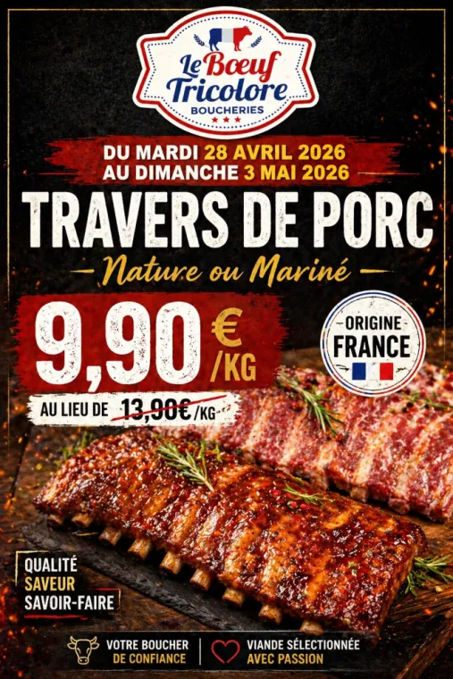 TRAVERS DE PORC - origine France - à La Londe Les Maures, La Londe-les-Maures, Le Boucher Varois