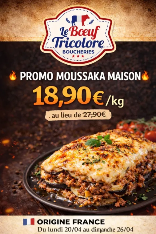 MOUSSAKA maison - origine France - vers Hyères , La Londe-les-Maures, Le Boucher Varois