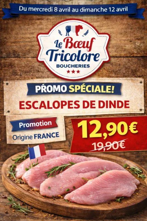 ESCALOPE de DINDE - origine France - vers Bormes les mimosas , La Londe-les-Maures, Le Boucher Varois