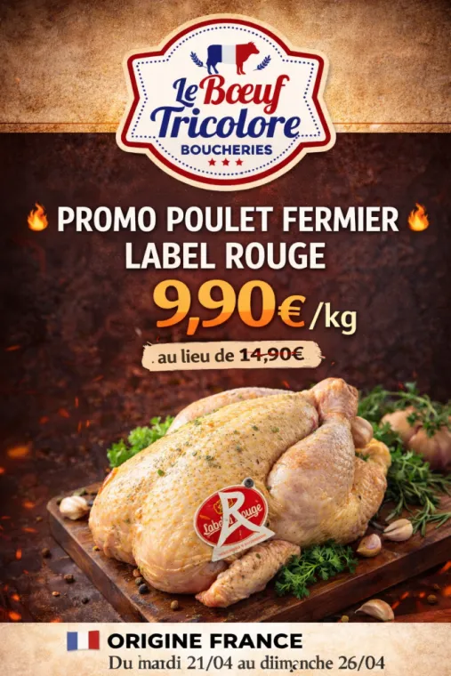 POULET FERMIER - origine France - vers Bormes les mimosas, La Londe-les-Maures, Le Boucher Varois