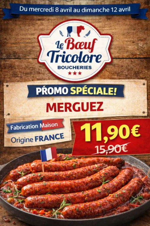 MERGUEZ - origine France - vers Hyères , La Londe-les-Maures, Le Boucher Varois