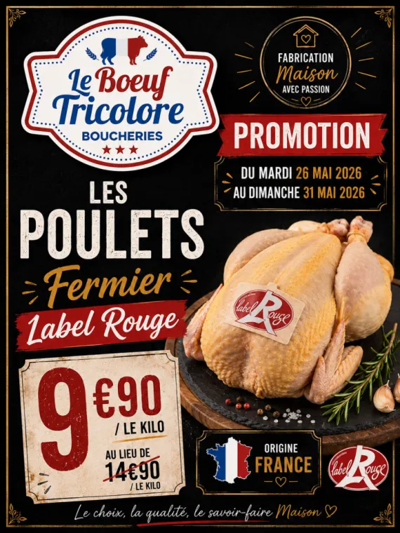 POULET FERMIER - origine France - vers Bormes les mimosas , La Londe-les-Maures, Le Boucher Varois