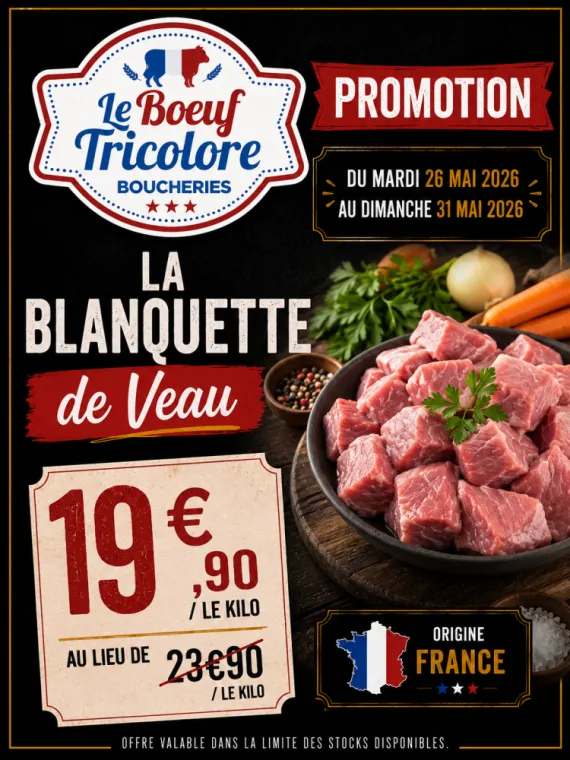 BLANQUETTE de VEAU – Origine France - à la Londe les Maures, La Londe-les-Maures, Le Boucher Varois