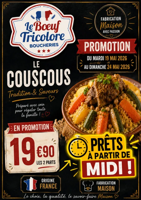 COUSCOUS maison - origine France - vers Hyères , La Londe-les-Maures, Le Boucher Varois