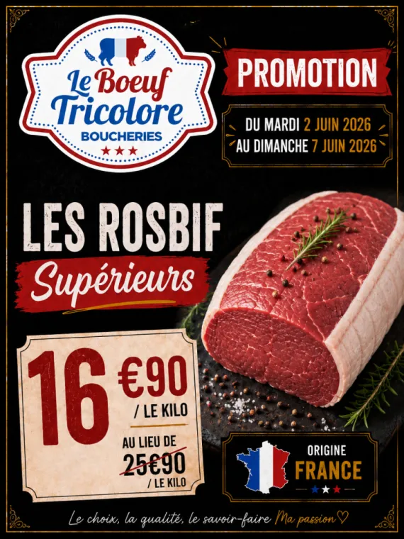 🥩 ROSBIFS SUPÉRIEURS - ORIGINE FRANCE - Vers Hyères , La Londe-les-Maures, Le Boucher Varois
