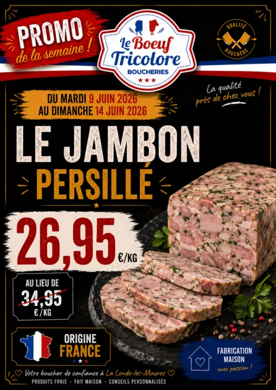 JAMBON PERSILLÉ - origine France - vers Bormes les mimosas , La Londe-les-Maures, Le Boucher Varois