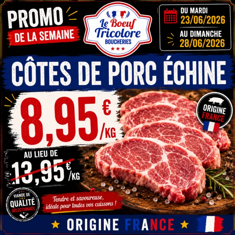 CÔTES de PORC ÉCHINE - origine France - à la Londe les maures , La Londe-les-Maures, Le Boucher Varois