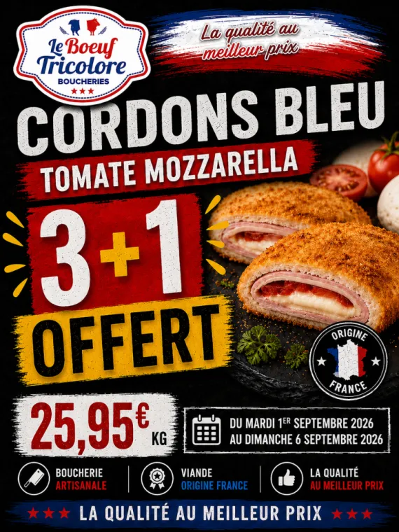CORDON BLEU tomate / mozza - origine France - vers Hyères , La Londe-les-Maures, Le Boucher Varois