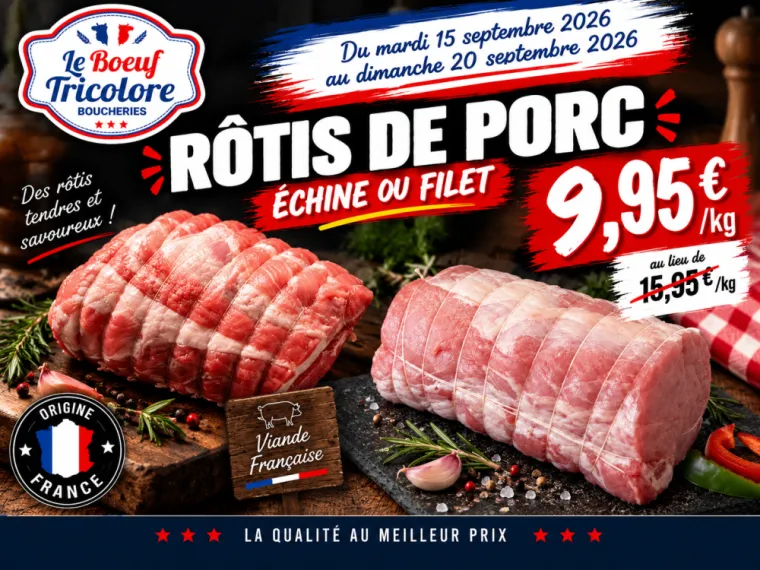 RÔTI DE PORC - origine France - vers le Lavandou, La Londe-les-Maures, Le Boucher Varois
